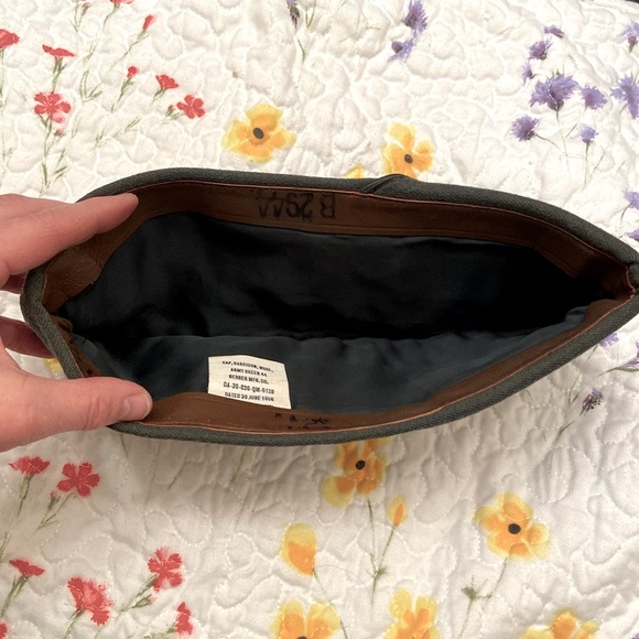 Vintage Army Garrison Cap Military Army Green Wool Dated 6/30/1956 Uniform 7 1/2 - Picture 6 of 11